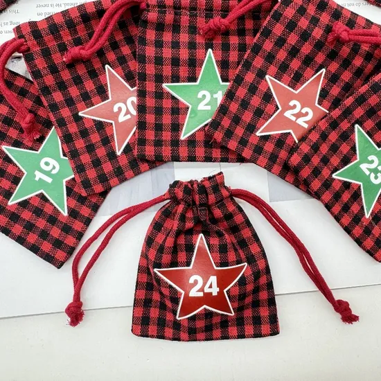 Sacos de embalagem para presente com cordão de tecido de lona de algodão Sinicline para roupas